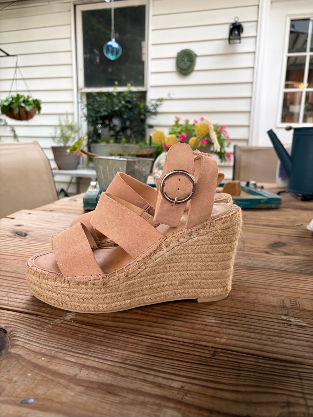 Dolce Vita Blush Suede Espadrille Platform Wedge Sandals Women’s Size 8